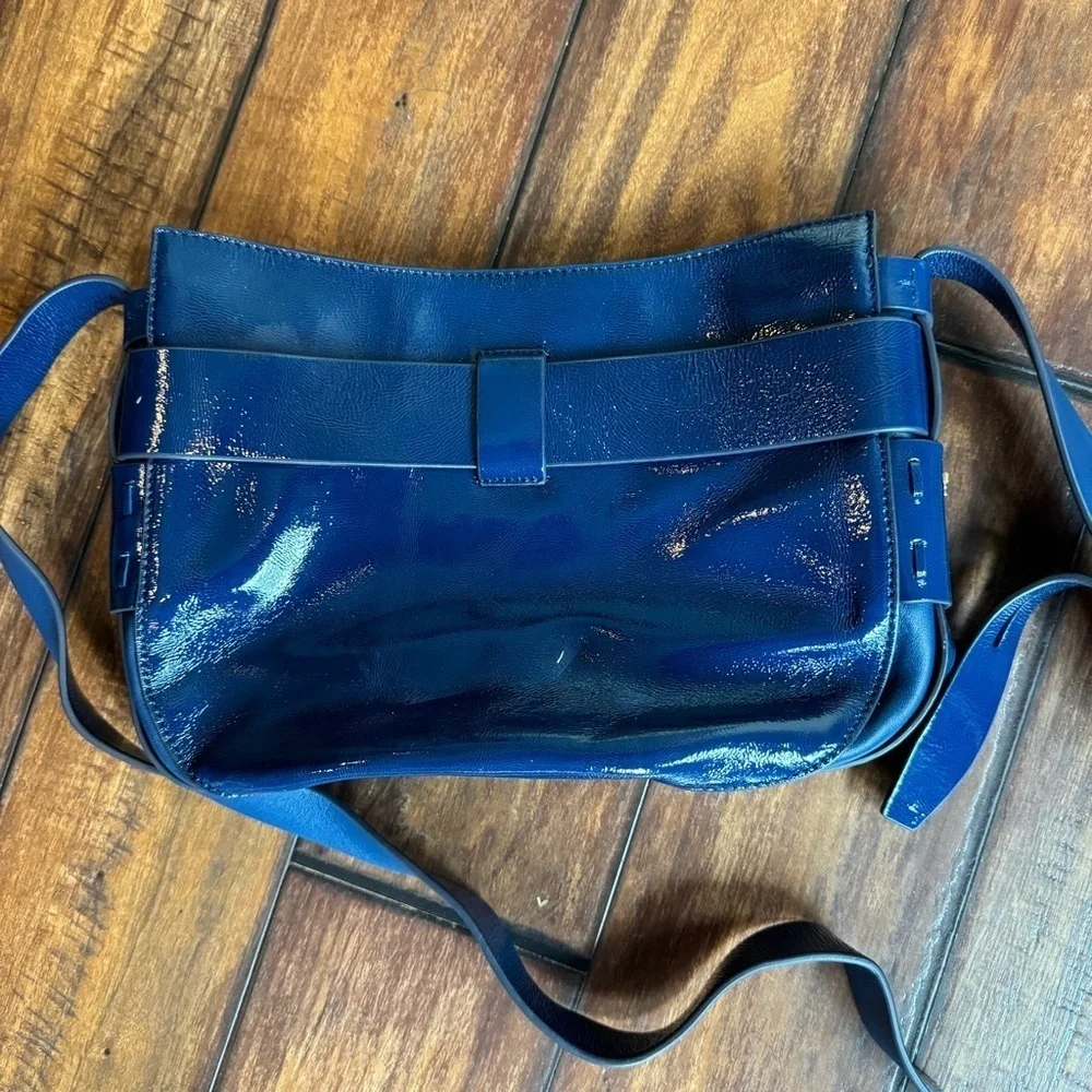 Tory Burch GEMINI LINK PATENT CROSS-BODY Midnight Swim Patent Leather